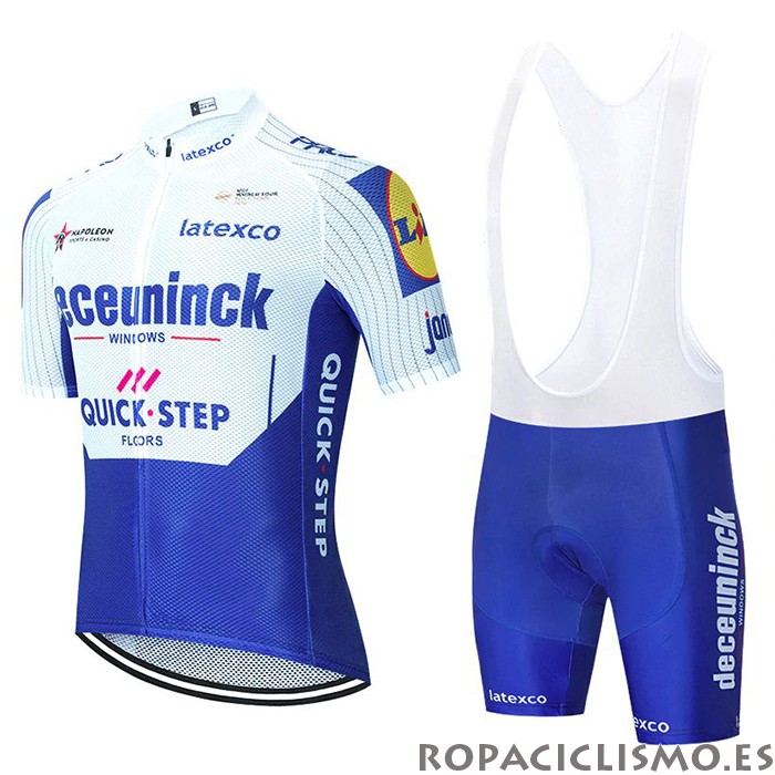 2020 Maillot Deceuninck Quick Step Tirantes Mangas Cortas Blanco Azul(1)